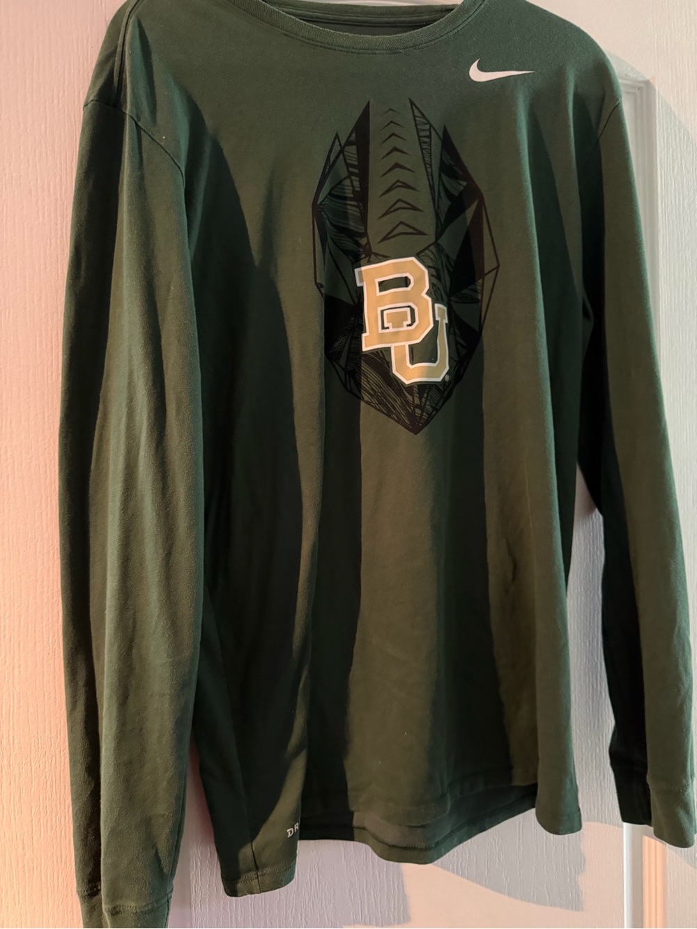 Baylor Univeristy nike green long sleeve